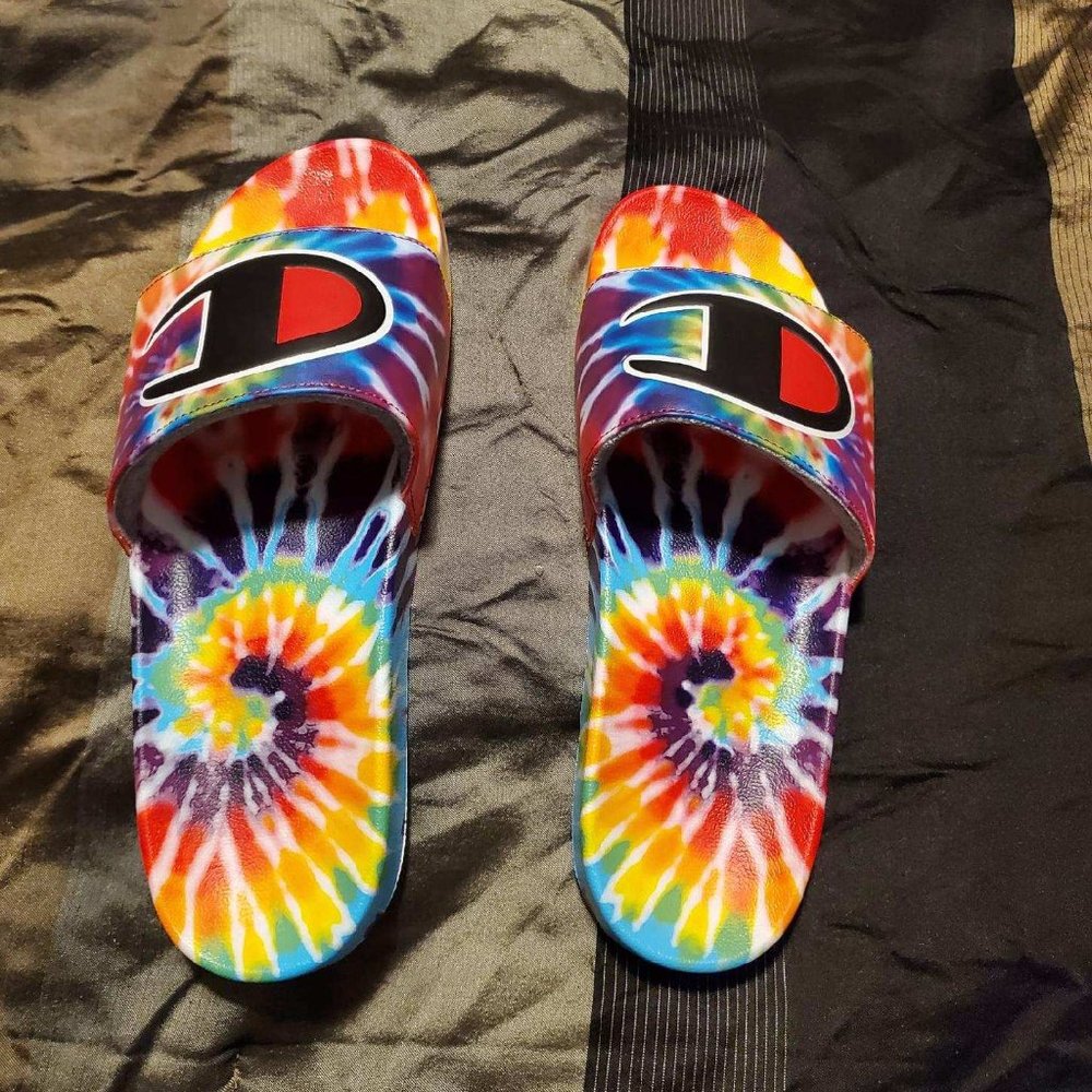 NEW Champion Slide Sandals TIE DYE